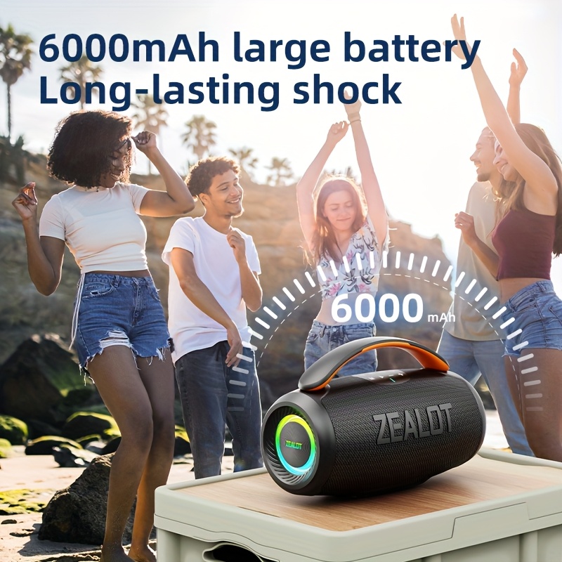 Wireless portable speaker with dual woofers and long battery life