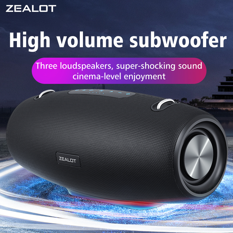 Portable 60W Wireless Speaker with 3 Subwoofers, EQ Mode, 3D Surround Sound