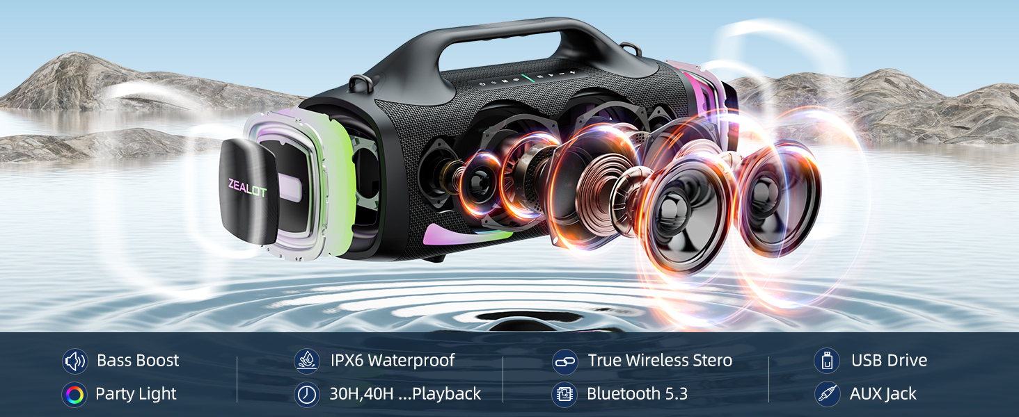 80W Loud Outdoor Bluetooth Speaker