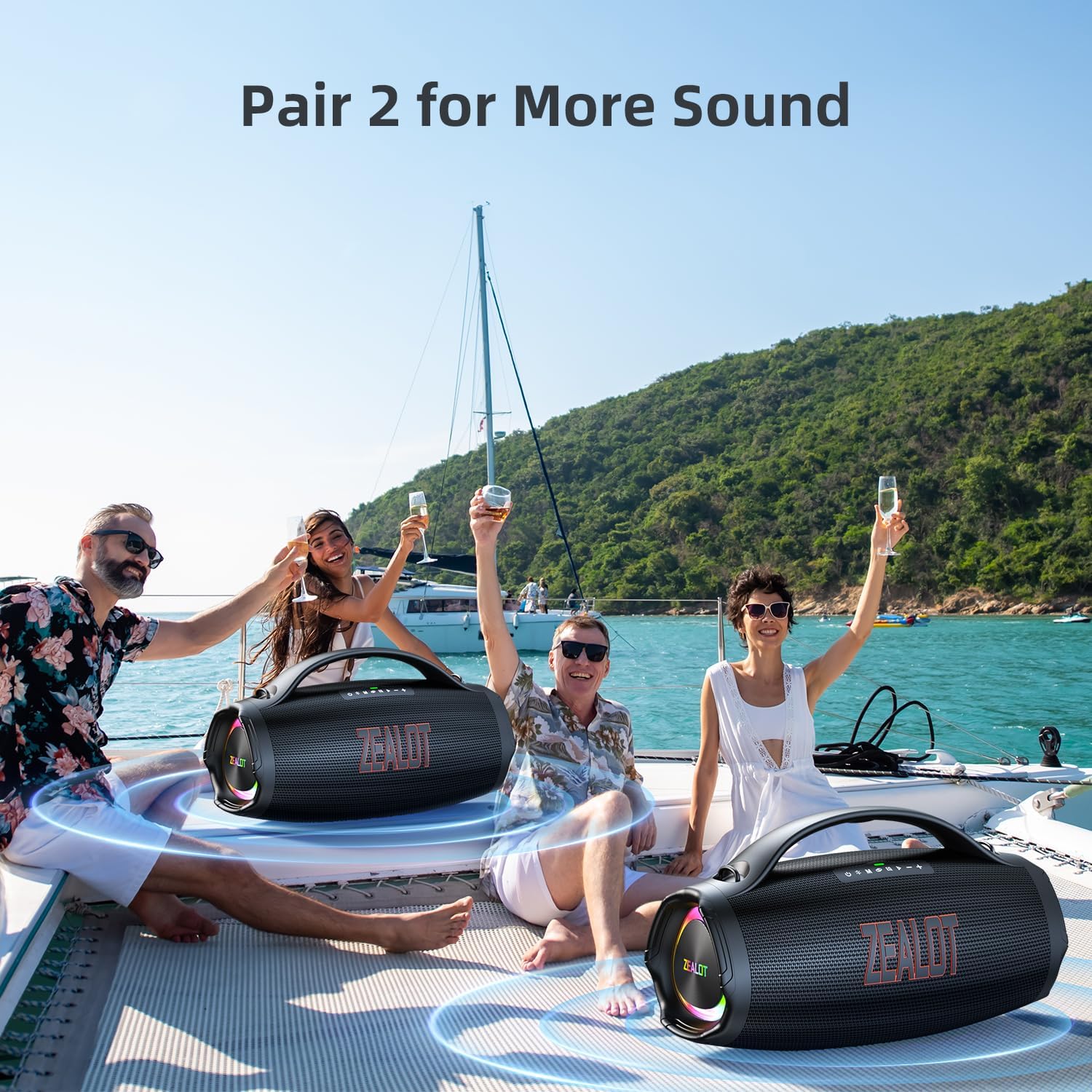 Portable Bluetooth speaker, suitable for home, outdoor, party, travel-ZEALOT