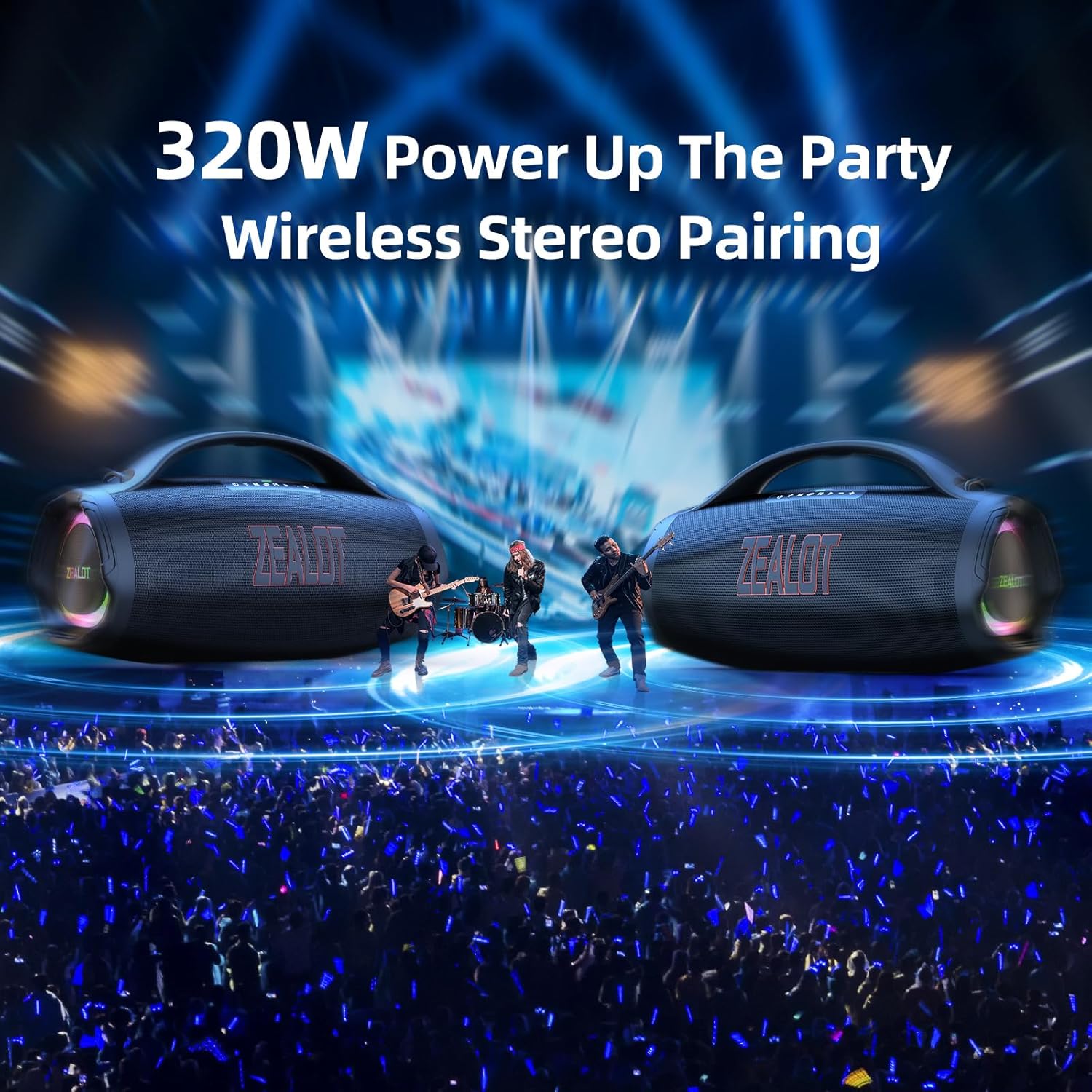 Portable Bluetooth speaker, suitable for home, outdoor, party, travel-ZEALOT