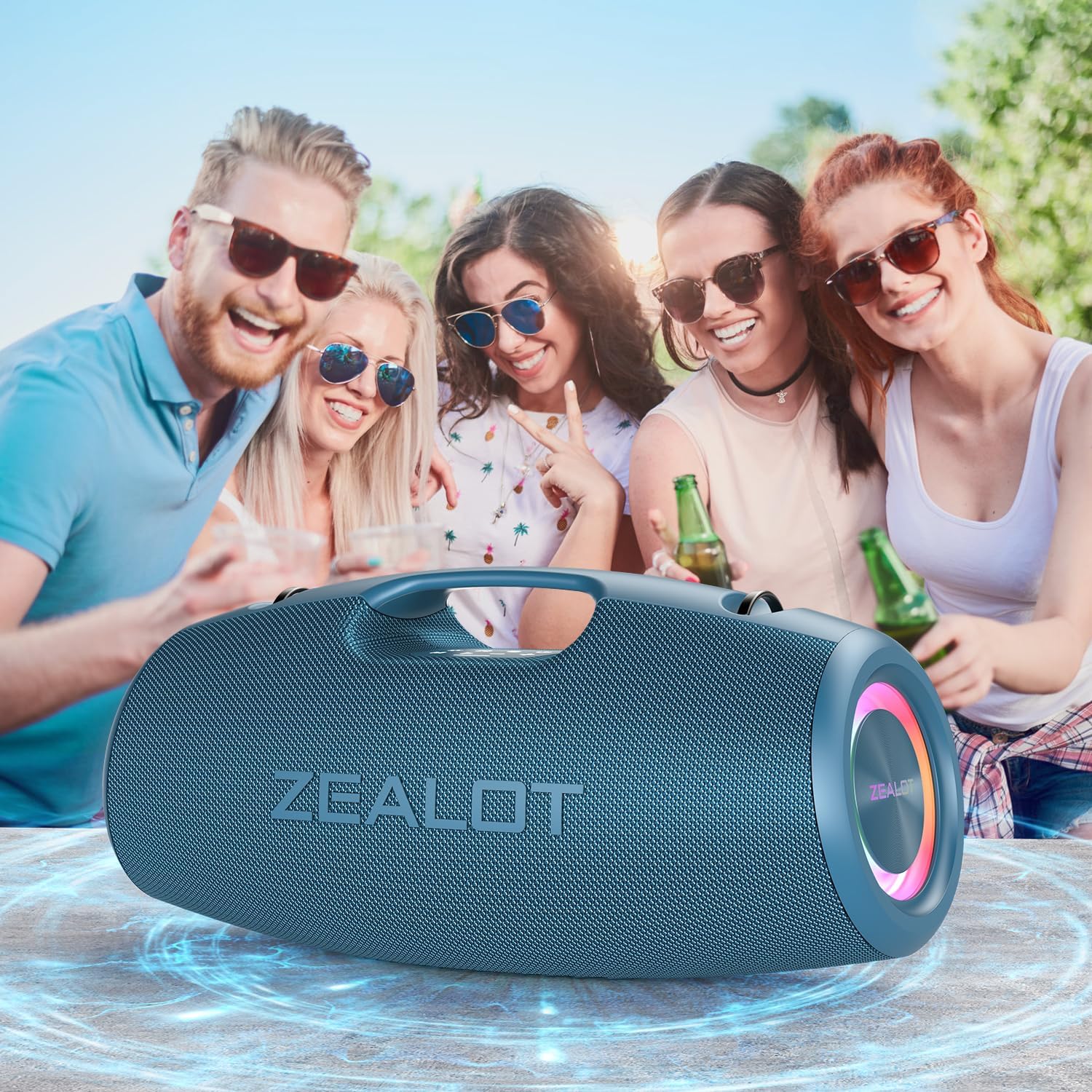 Wireless outdoor speaker with subwoofer, mobile power bank-ZEALOT