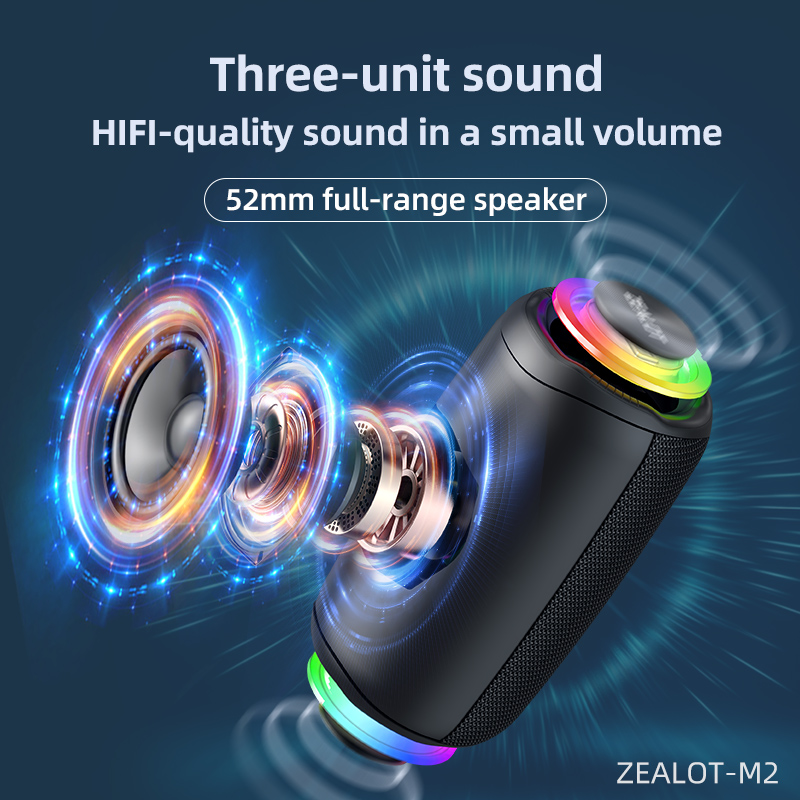 High Performance Portable Outdoor Subwoofer Bluetooth Speaker With wheat