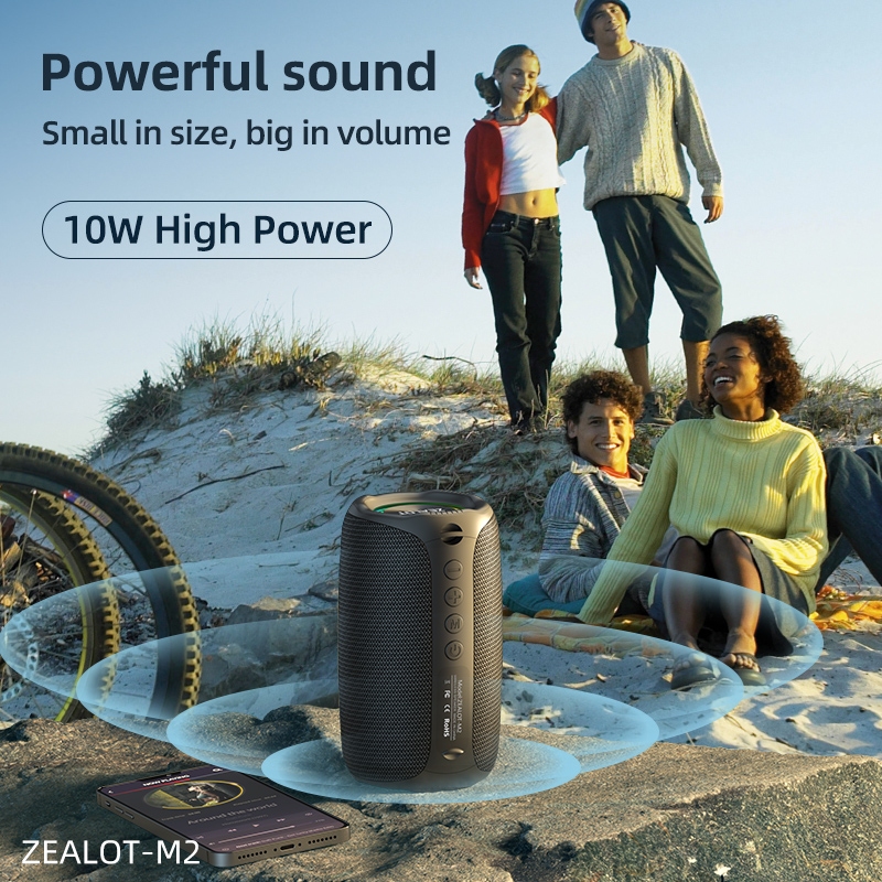 High Performance Portable Outdoor Subwoofer Bluetooth Speaker With wheat