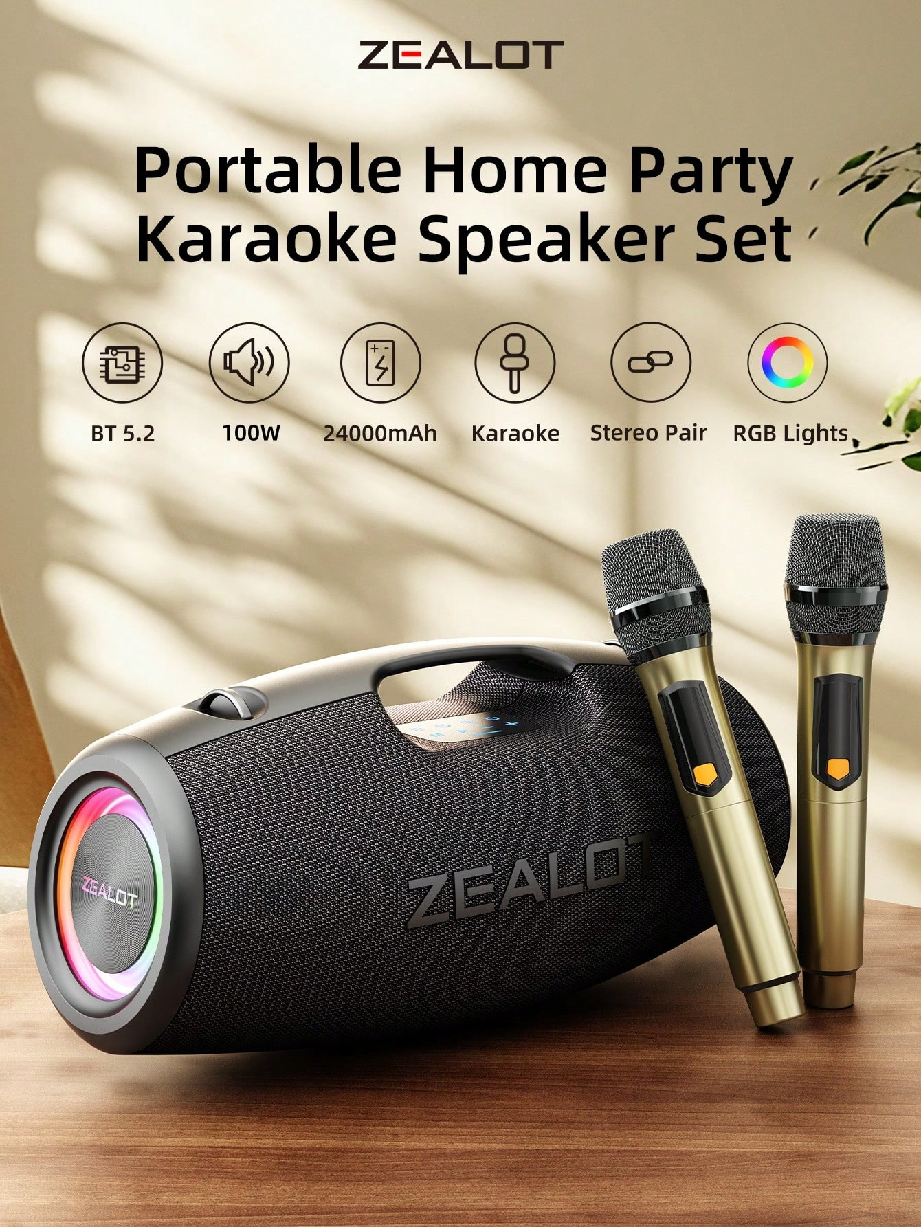 Portable Wireless Microphone Speaker, Surge Bass 3D Surround Sound