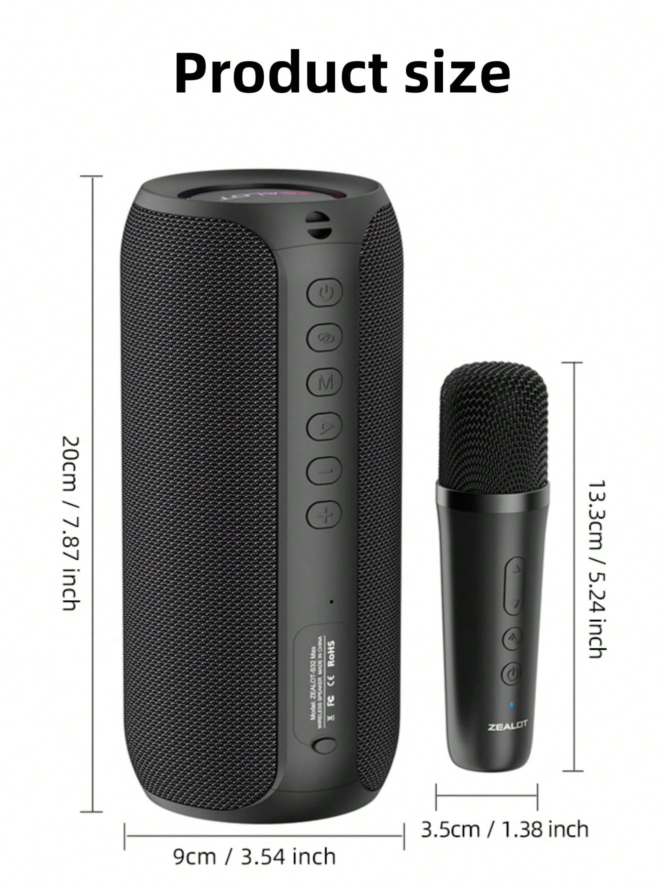Portable Wireless Bluetooth Microphone Speaker, Home Theater Karaoke Speaker