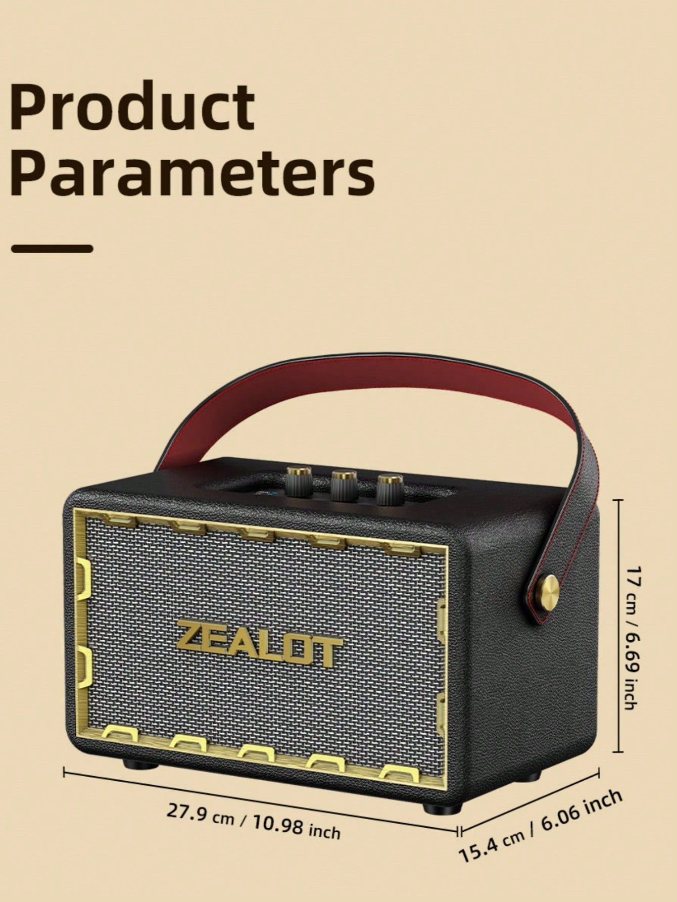 Portable wireless speaker with 4 subwoofers, powerful bass, and 3D surround sound