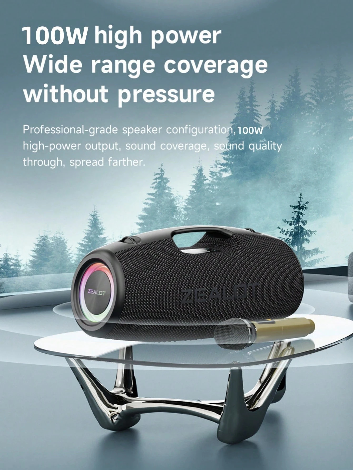 Portable Wireless Microphone Speaker, Surge Bass 3D Surround Sound