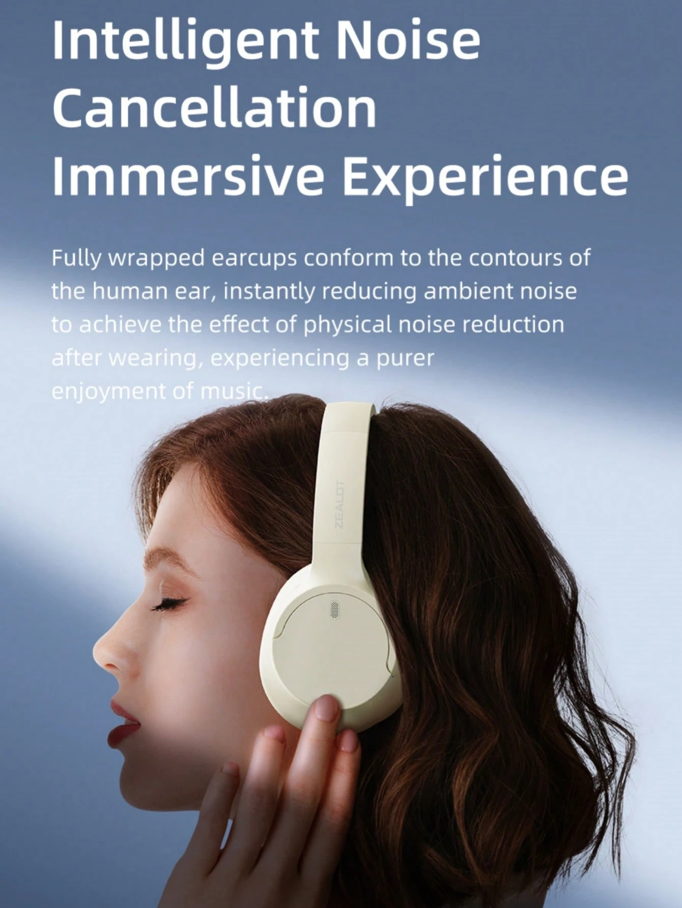 Wireless headphones, full coverage, high-fidelity stereo