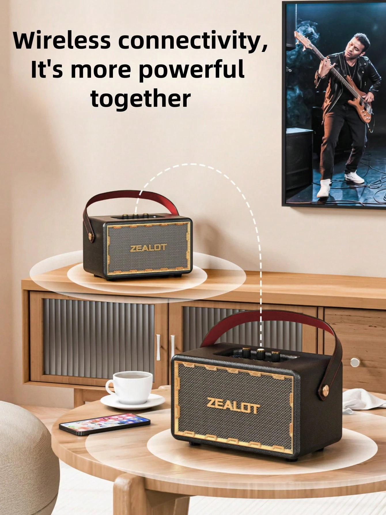 Wireless Kara speaker, portable outdoor speaker with 3 different sound effects