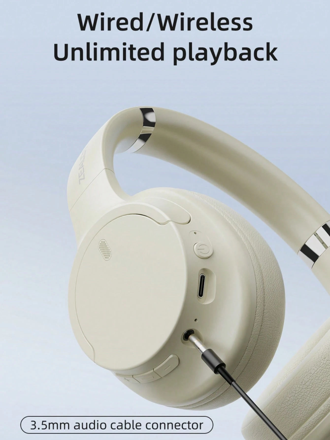 Wireless headphones, full coverage, high-fidelity stereo