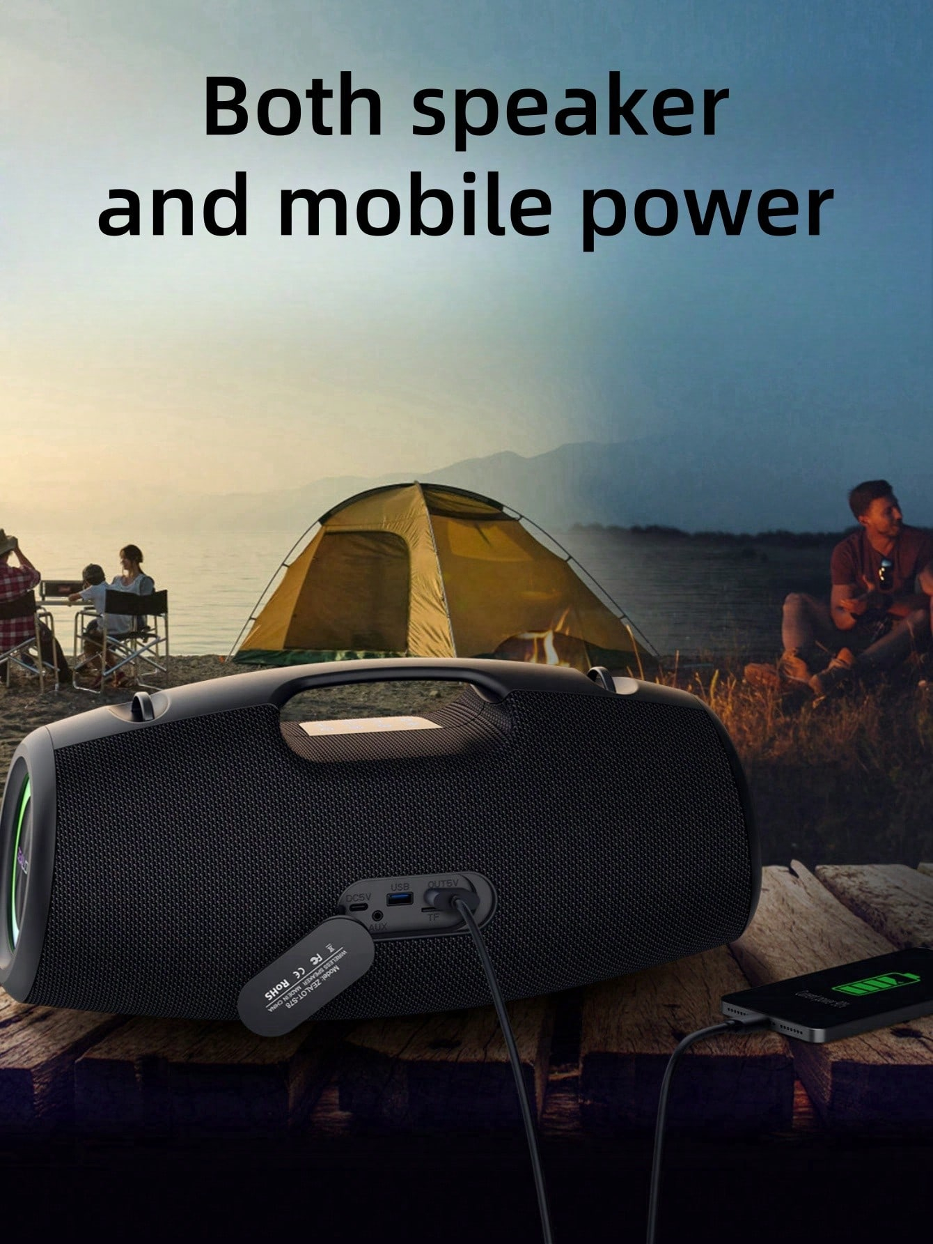 Portable Wireless Microphone Speaker, Surge Bass 3D Surround Sound