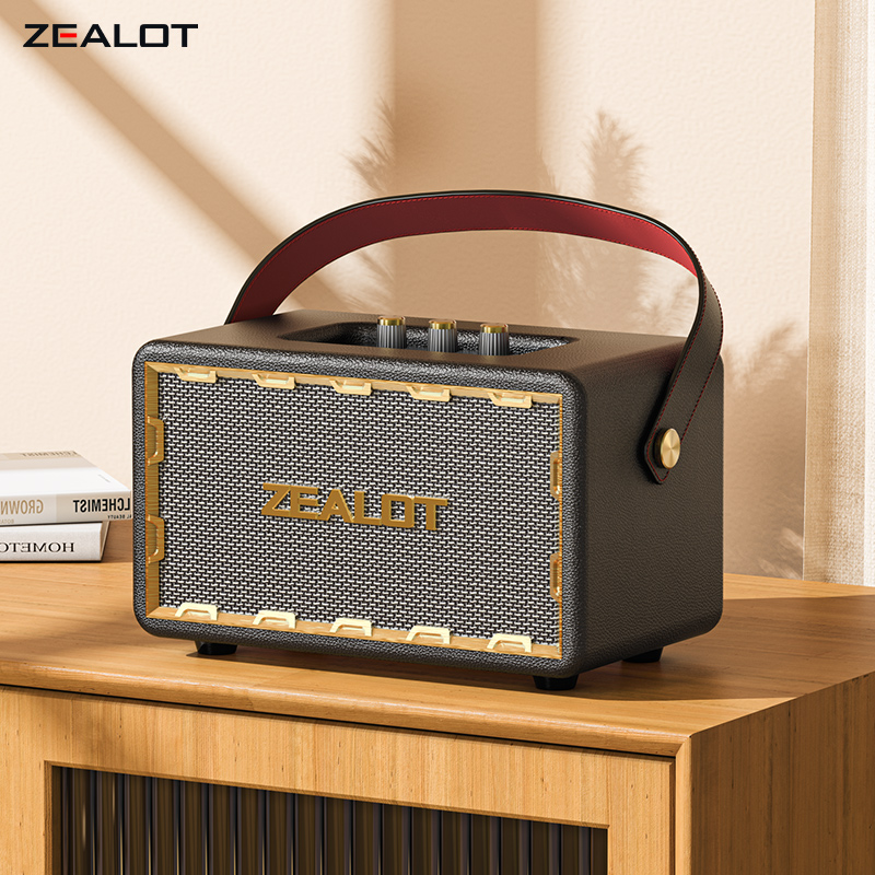 Portable wireless speaker with 4 subwoofers, powerful bass, and 3D surround sound