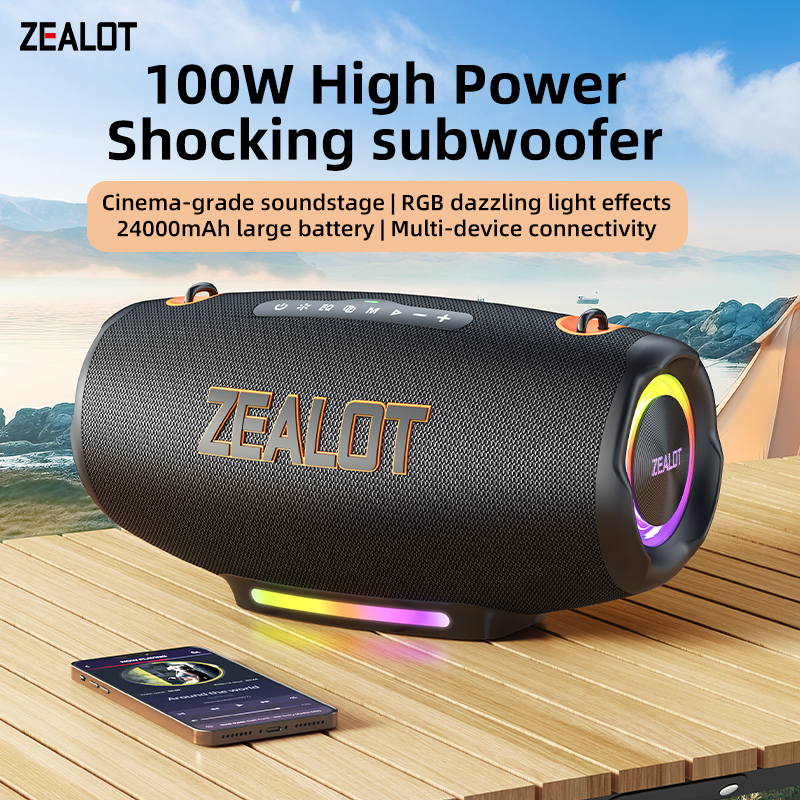 100W Portable Speaker 3D Surround Subwoofer