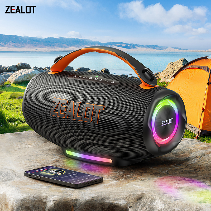 Portable subwoofer with dual-device interconnection and pairing capabilities.