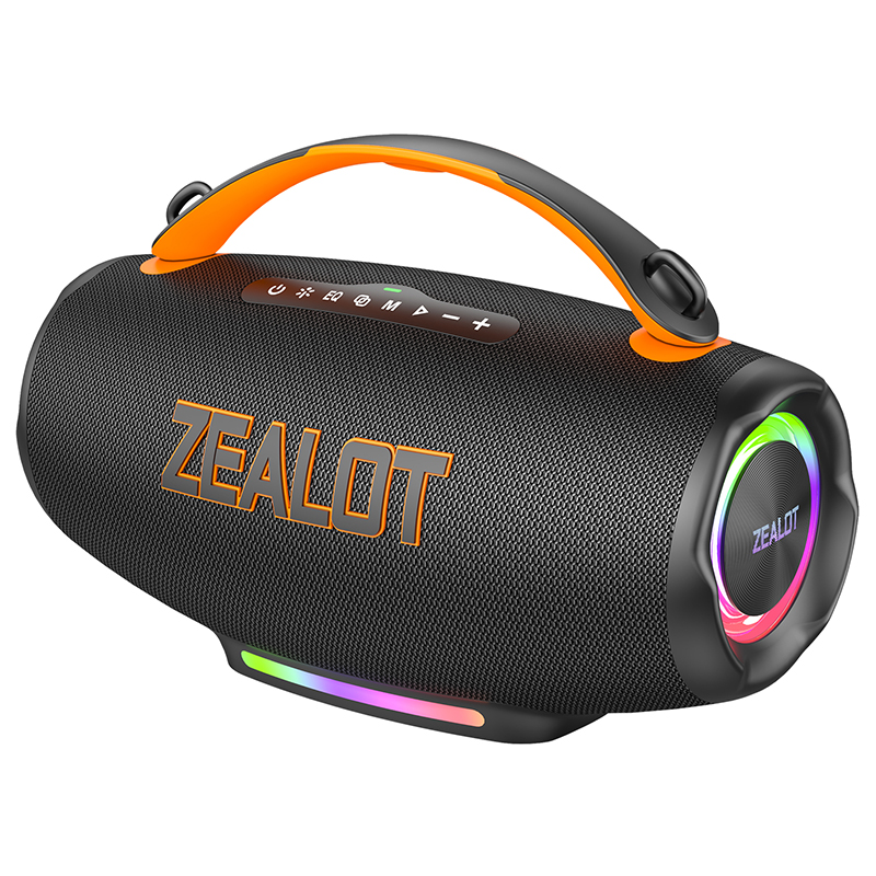 Portable subwoofer with dual-device interconnection and pairing capabilities.