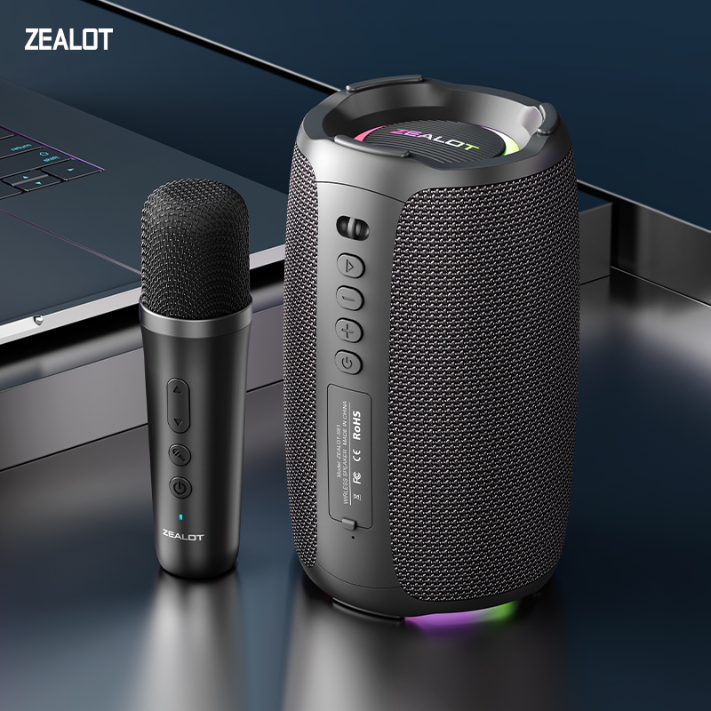Portable wireless microphone speaker with powerful bass and 3D surround sound