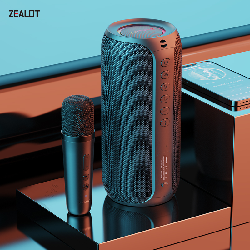 Portable Wireless Bluetooth Microphone Speaker, Home Theater Karaoke Speaker